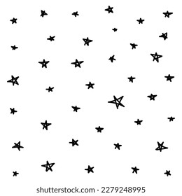 Fondo del vector de estrellas dibujadas a mano