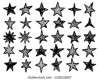 hand drawn stars vector collection
