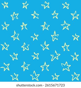 Hand Drawn Stars Vector Seamless Pattern