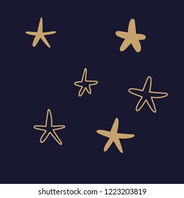 Hand drawn stars vector set
