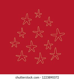 Hand drawn stars vector set