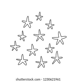 Hand drawn stars vector set