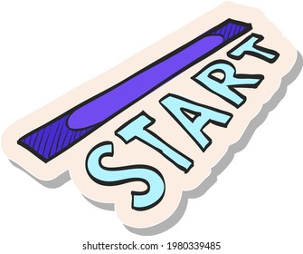 Hand drawn Starting line icon in sticker style vector illustration