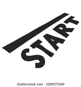 Hand drawn Starting line vector illustration