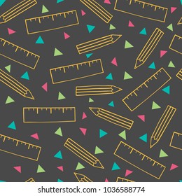 hand drawn stationary seamless pattern