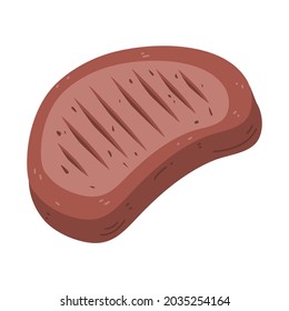 hand drawn steak illustration flat design