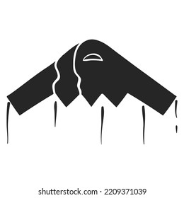 Hand drawn Stealth bomber vector illustration