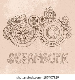 Hand drawn steampunk goggles. Vector illustration