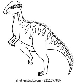 hand drawn of Stegoceras line art 