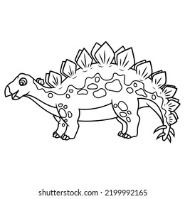 hand drawn of Stegosaurus line art 