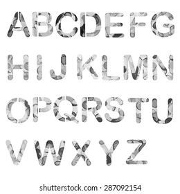 Hand drawn stencil brush stroke font