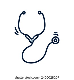 Hand drawn stethoscope doodle line illustration. stethoscope doodle icon vector.