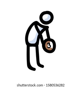 Hand Drawn Stick Figure Third Place. Concept Prize Winner Competition. Simple Icon Motif for Pictogram contest. Loss, Loser, Bujo Illustration Vector.