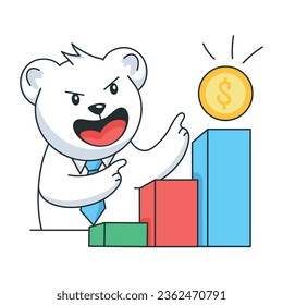 Hand drawn sticker of business revenue concept 