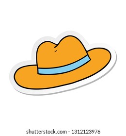 Hand Drawn Sticker Cartoon Doodle Of A Hat