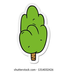 hand drawn sticker cartoon doodle single green tree