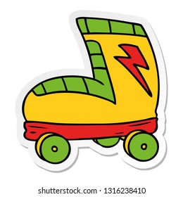 hand drawn sticker cartoon doodle roller skate boot