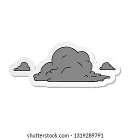 hand drawn sticker cartoon doodle of white large clouds