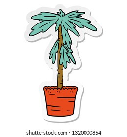 hand drawn sticker cartoon doodle of a house plant