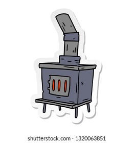 hand drawn sticker cartoon doodle of a house furnace