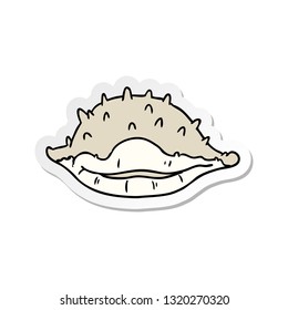 hand drawn sticker cartoon doodle of a sea shell