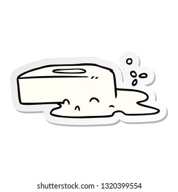 hand drawn sticker cartoon doodle of a bubbled soap