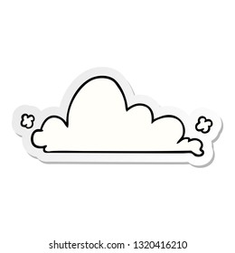 hand drawn sticker cartoon doodle of a white cloud