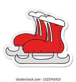 hand drawn sticker cartoon doodle ice skate boots