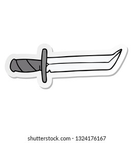 hand drawn sticker cartoon doodle of a short dagger