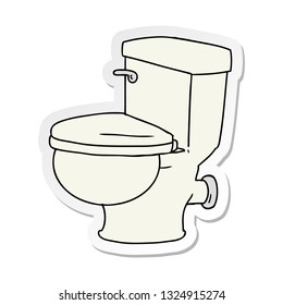 hand drawn sticker cartoon doodle of a bathroom toilet