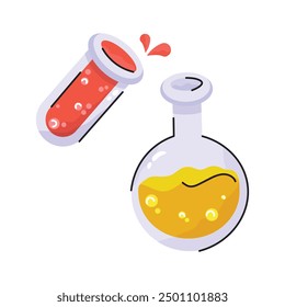 Hand drawn sticker of lab instruments