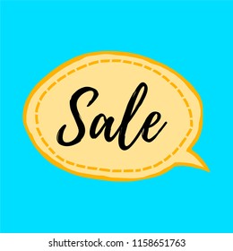 Hand drawn sticker and label vector rough style. sale decoration or speech bubble. text "sale"