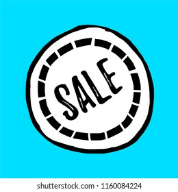 Hand drawn sticker and label vector rough style. sale decoration or speech bubble. text "sale"