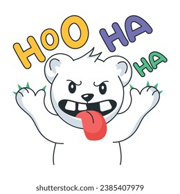 Hand drawn sticker showing monster bear 
