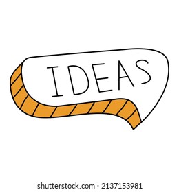 Hand drawn sticker of speech bubble idea.Doodle sketch style vector illustration. Isolated on white background.