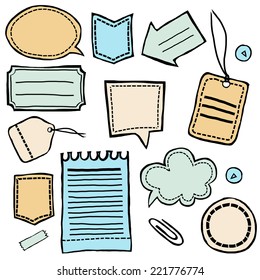 Hand drawn stickers and labels vector set