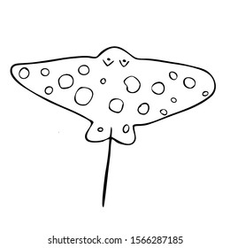 Hand drawn stingray doodle vector illustration.