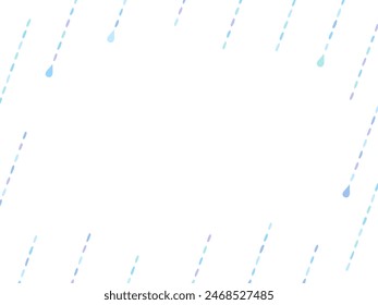 Hand drawn stitch style diagonal rain frame illustration