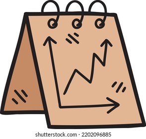Hand Drawn Stock graphs and notebooks illustration isolated on background