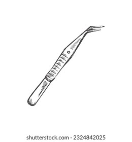 Hand drawn stomatology attribute. Professional dental tool vintage vector illustration  isolated on white background. Equipment for orthodontists.