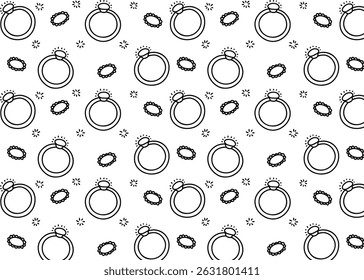 Fondo de Vector de contorno de anillo de piedra dibujado a mano. Decoración de la pared, papel de embalaje, editable