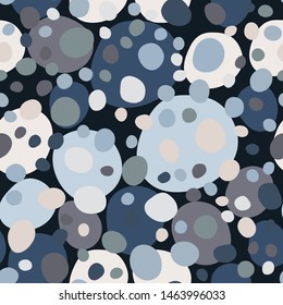 Hand drawn stones seamless pattern. Floor marble pattern on black background. Vector illustration