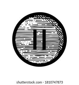 Hand Drawn stop button symbol