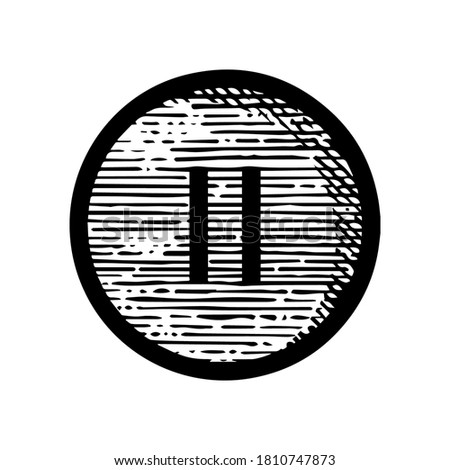 Hand Drawn stop button symbol