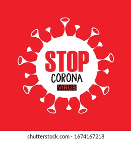 Dibujo manual del coronavirus de parada, ilustración vectorial