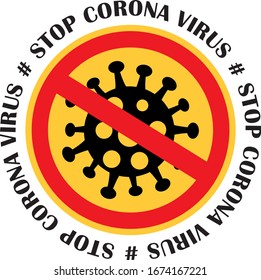 Dibujo manual del coronavirus de parada, ilustración vectorial