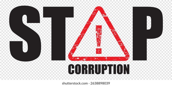 Hand drawn of stop corruption sign, vector illustration