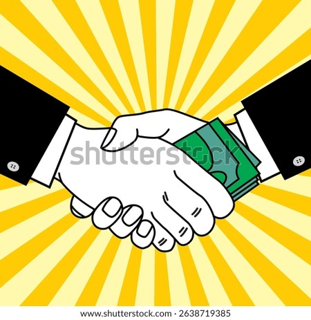 Hand drawn of stop corruption sign, vector illustration