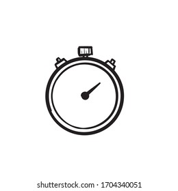 hand drawn Stopwatch timer icon vector flat design doodle style