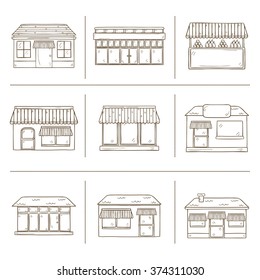 Hand drawn store icons